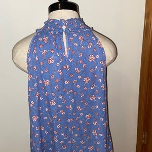 Blue top with flowers
